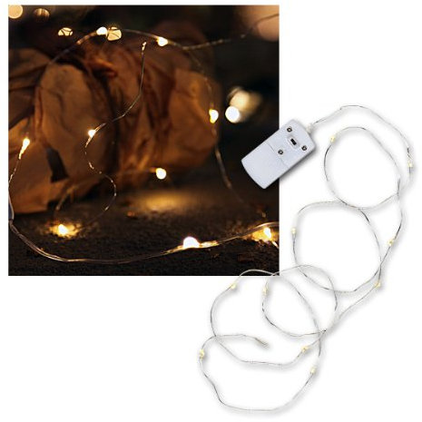 LED Batterie-Lichterkette String 12 warme Tropfe