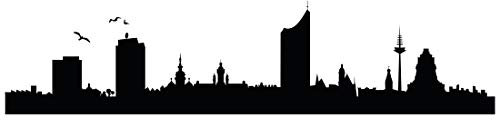 Wandtattoo Skyline Leipzig - Größe: S - 80cm x 19cm - 23 mögliche Farben