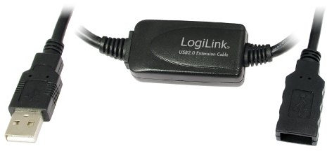 Logilink UA0146 USB 2.0 Active Repeater Kabel 20m Schwarz