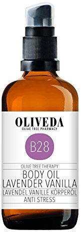 Oliveda B28 - Körperöl Lavendel Vanille | Anti Stress | natürliches Pflegeöl | Pflege und Schutz vor Trockener haut | regenerierend & beruhigend - 100 ml
