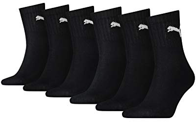 6 pair Puma Sport Socken Short Crew Tennis Socks Gr. 35 - 49 Unisex, color:black, Socken & Strümpfe:43-46