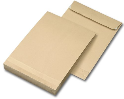 125 Faltentaschen Versandtaschen DIN C5 162 x 229 x 40 mm braun 120 g/m²
