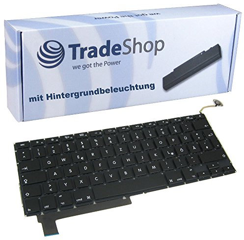 Trade-Shop Premium Laptop-Tastatur/Notebook Keyboard Ersatz Austausch Deutsch QWERTZ für Apple MacBook Pro 15 38,1cm A1286 2009 2010 2011 2012 (Deutsches Tastaturlayout, Hintergrundbeleuchtung)