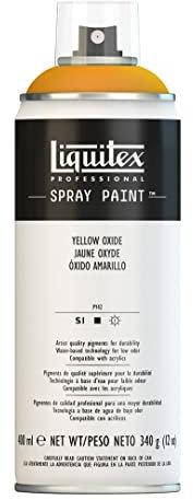 Liquitex 4450416 Professional Acryl Spraydose 400ml – Oxidgelb – Lichtecht, frostbeständig, mattes Finish, für Innen- & Außenbereich
