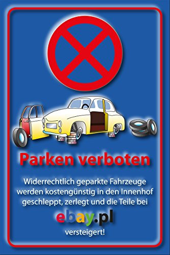 SCHILDER HIMMEL Parkverbot Parken verboten Ebay Schild 21x15cm Alu-Verbund, Nr 53 verschiedene Größen/Materialien
