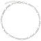 7K Fußkettchen, Fußkette, Figarokette, Schmuck, Modeschmuck aus 925 Silber als Fußschmuck Geschenke für Frauen, Mädchen und Männer, 23-26cm, Breite 2,8mm, Modell 28