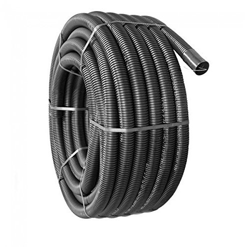 63MM X 50M BLACK ELECTRICAL FLEXIBLE CABLE DUCTING INCLUDING COUPLING & DRAW CORD