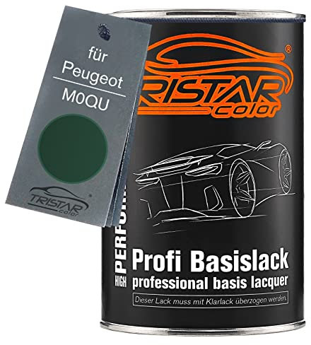TRISTARcolor Peinture voiture Pot prêt à la pulvérisation pour Peugeot M0QU Vert Nausicaa Metallic/Verde Nausicaa Metallic peinture de base 1 litre 1000 ml