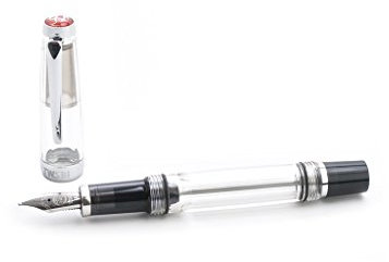 Twsbi Vac Mini Smoke Fountain Pen, Resin, Metal, Transparent, Black - M