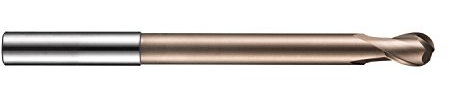 Dormer S2334.0XD6 Schaft-Kugelkopf-Schaftfräser, TiSiN Beschichtung, HM, 6 mm Schaftdurchmesser, 4 mm Kopfdurchmesser, 40 mm Nutlänge, 100 mm volle Länge