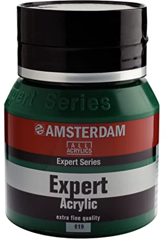 Amsterdam Expert Series Acrylic Paint - 400 ml Permanent Green Deep 619 - Artist-Grade Semi-Opaque, Lightfast, Heavy Body for Rich Texture