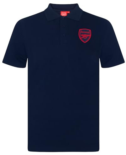 FC Arsenal Herren Polo-Shirt mit originalem Fußball-Wappen - Geschenk - Marineblau - 3XL