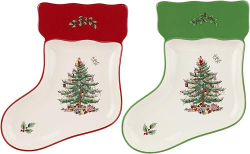Spode Christmas Tree Weihnachtsstrumpf Schalen, Set 2