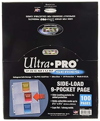 Ultra Pro 82892 9-Pocket Platinum Side Load Page With Clear Background by Ultra Products