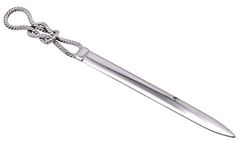 Arfasatti Sterling Silber 925 Kleiner Brieföffner Meeres Knot Griff Handgefertigt in Italien