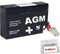 kraftmax 4X AGM 12V / 0,8Ah Blei-Akku - MP0,8-12AMP [ Kabel mit AMP-Buchse ] inkl. 2X Original Anschluß-Adapter