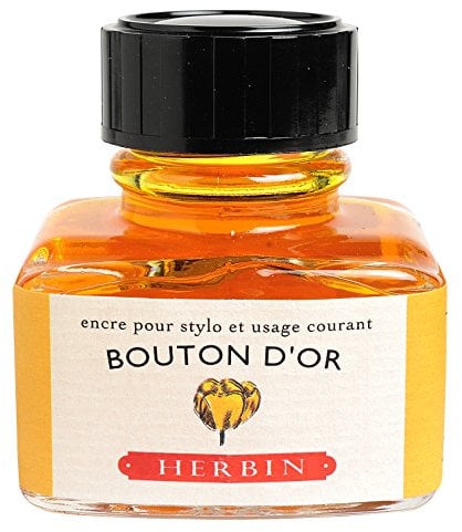 J.Herbin 13053T Tinte für Füller, 30 ml, butterblumengelb