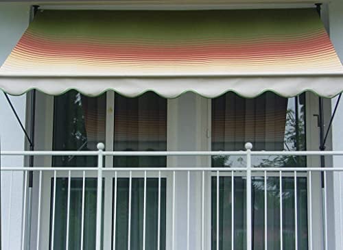 Angerer Freizeitmöbel GmbH Klemmmarkise Exklusiv - Markise für Sonnenschutz - Montage ohne Bohren und Dübeln - ideale Balkonmarkise für Mietwohnungen (Multicolor, 150 cm)