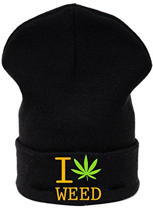 Beanie Mütze Herren Damen I Love 420 GANJA WEED MUSTACHE MEOW Bad Hair Day 1994 Swag Diamond HAT HATS
