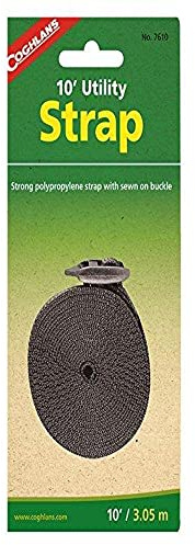 Coghlan's Adjustable Utility Strap – 1-Inch Wide Durable Polypropylene with Quick-Release Buckle for Securing Camping Gear, Lashing Loads, and Outdoor Adventures – 10 ft Length (1 Strap Included)