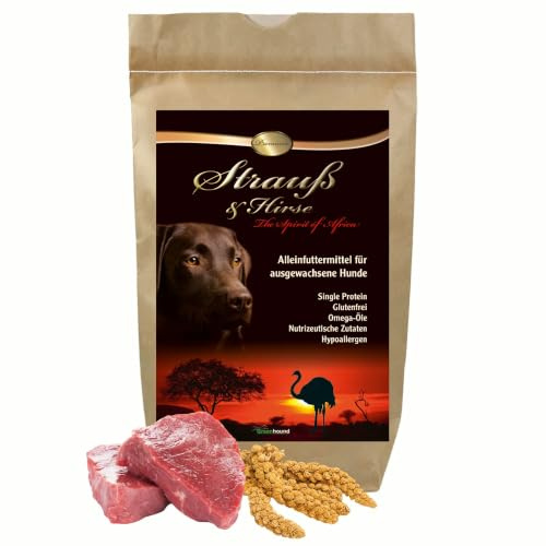 Schecker Trockenfutter - Strauß & Hirse Premium - Strauss - hypoallergen - für Junghunde - Adult und Seniorhunde 12 kg