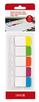 Brunnen 1055887 Markierstreifen Index (Neonfarben transparent, rückstandfrei ablösbar, 150 Markierstreifen, abheftbar)