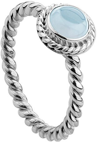Nenalina Ring Silber 925 Damen Silberring Damenring mit 6 mm Aquamarin Edelstein (blau)