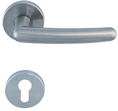 SOLIDO 1332-2220-2222 1332.16V.247.M Drückergarnitur Prag mit Rosetten PZ (Profilzylinder), mattvernickelt