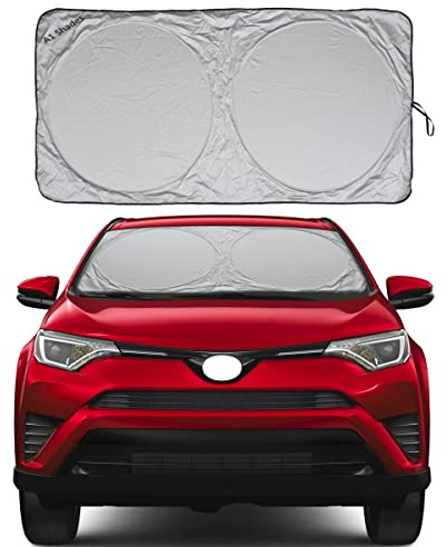 A1 - Parasol retráctil para parabrisas con bolsa de almacenamiento para automóvil, camión, SUV, ventana delantera, pantalla protectora para interiores de automóviles, accesorios para el calor, M