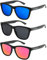 X-CRUZE 3er Pack Nerd Sonnenbrillen polarisierend Vintage Retro Style Stil Unisex Herren Damen Männer Frauen Brille - schwarz matt LW - Set L -