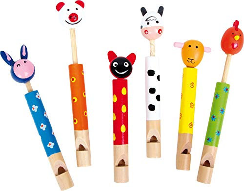 Small Foot 7744 Animaux flûte , avec différents motifs animaliers, set de 6, à partir de 3 ans