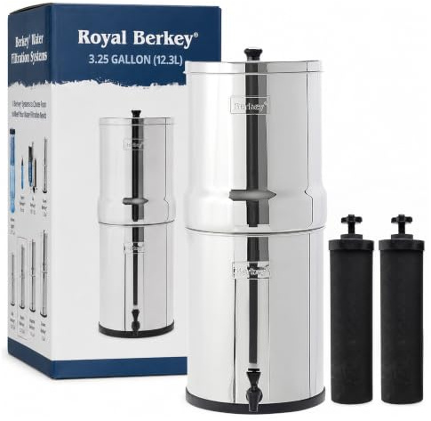 Royal Berkey RB4x2-BB Système de filtration d’eau avec 2 éléments noirs, par Berkey