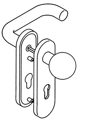 HEWI Kurzschildgarnitur 111R03.113 33 Ku.33 PZ Drückergarnitur