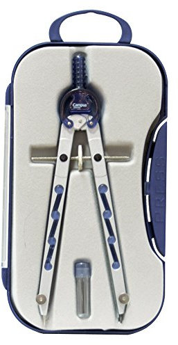 Campus College - Material Escolar - Compás BK-308 - Compás Escolar de Precisión con Adaptador Universal Color Azul