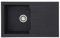 respekta Fregadero compuesto de granito Fregadero empotrado de granito 81 x 50 cm negro