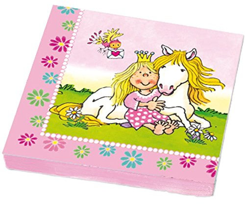 20 Servietten * PRINZESSIN MIABELLA * für Kindergeburtstag oder Mottoparty // Kindergeburtstag Kinder Set Partygeschirr Geburtstag Party Mottoparty Motto Luftballons Pferd Birthday Bauernhof Tissues Blumen rosa Mädchen
