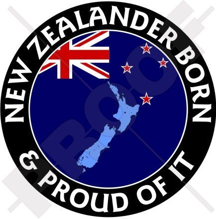 New Zealander Born & Proud Kiwi 100 mm (10,2 cm) Vinyl Bumper Aufkleber, Aufkleber