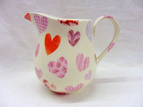 cream jug decorated in patchwork hearts design