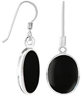 Tuscany Silver Damen-Ohrringe Oval Onyx Drop - 8.57.9269