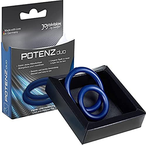 JOYDIVISION POTENZduo Blau Größe L, Penisring aus medizinischem Silikon,Potenzring