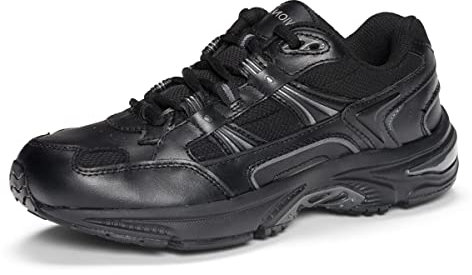 Vionic Men's 23Mwalk Trainers Shoes with Arch Support, Black Leather, 7 UK