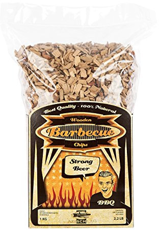 Axtschlag Räucherchips Bier, 1000 Gramm sortenreine Räucherspäne für besondere Rauch- und Geschmackserlebnisse, für alle Grills & Smoker