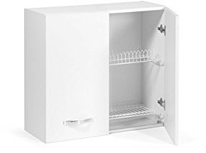 WEBMARKETPOINT Pensile scolapiatti per Cucina Colore Bianco Cm 80x30xH 72 con 2 Ante