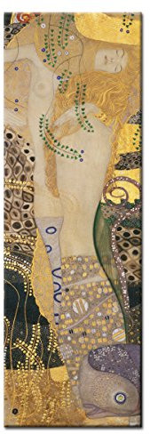 WANDKINGS Leinwandbild Wasserschlangen von Gustav Klimt / 30 x 90 cm/auf Keilrahmen