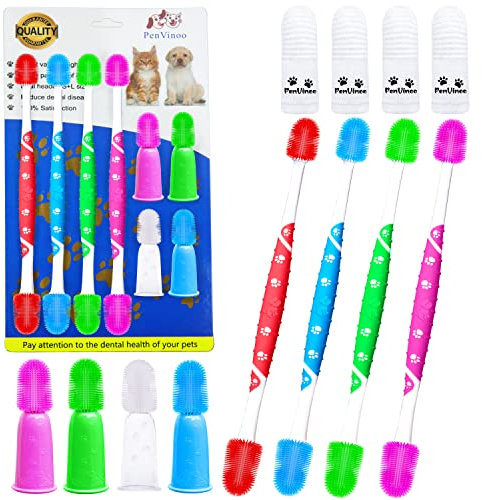 PenVinoo 360 ° Dog Toothbrush Pet Toothbrush 360 ° Finger Toothbrush Medium and Large Dogs