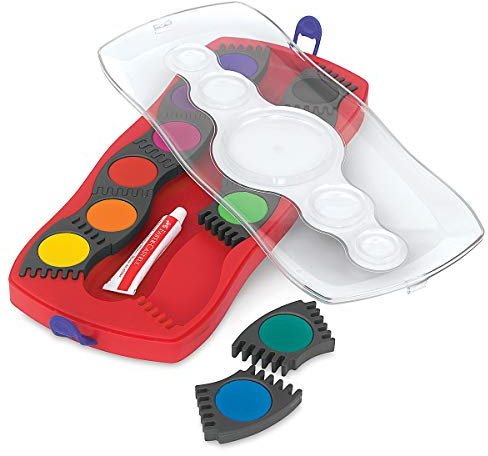 Faber-Castell 125023 - Farbkasten Connector mit 12 Farben, inklusive Pinsel mit Soft-Touch-Griffzone