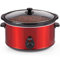 Andrew James 8L Slow Cooker, Removeable Easy to Clean Ceramic Bowl, 3 Temperature Settings, Cool Touch Handles & Non-Slip Feet, Energy Efficient Slow cooker with Tempered Glass Lid (red).