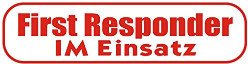 INDIGOS UG - Magnetschild Auto First Responder im Einsatz 30 x 8 cm reflektierend - Magnetfolie LKW Truck Transporter Baustellenfahrzeug Firmenwagen - flexibel abnehmbar, wetterfest