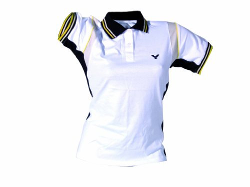 VICTOR Damen Polo Hemd Team 6680, weiß/schwarz/gelb, M