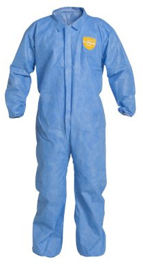 DuPont ProShield 10 Disposable Protective Coverall with Serged Seams, Elastic Cuff and Ankles, Blue, Medium, 25-Pack